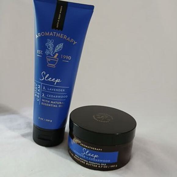 Bath & Body Works Aromatherapy 2 pc set SLEEP:Body Cream/24 HR Body Butter NEW - Picture 15 of 16